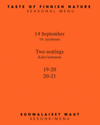 Suomalaisia satokauden makuja -Yksityiskokin valmistama saunaillan menu